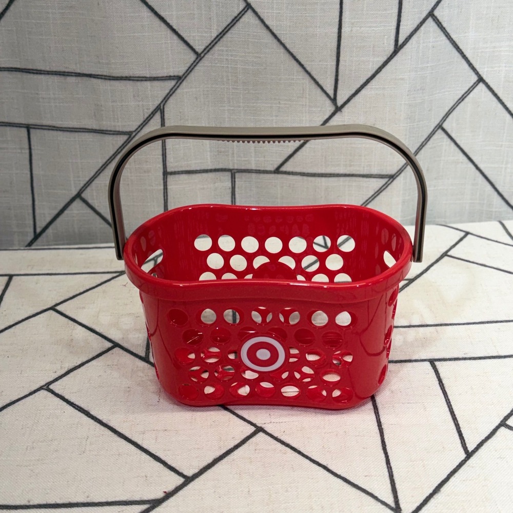 Target Mini Shopping Basket One Size Red Bullseye Logo Collectible Toy Accessory